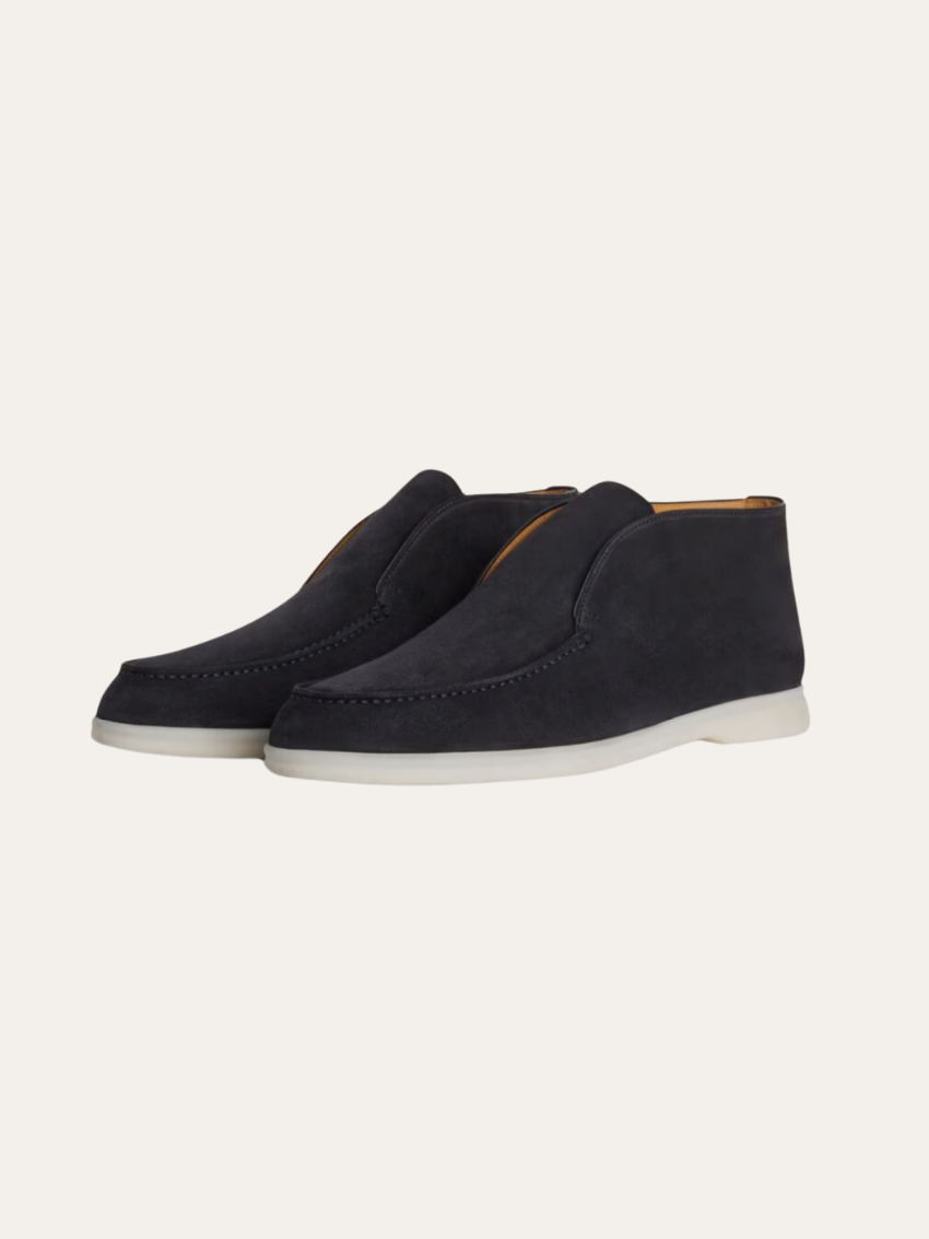 Mocassini Camoscio Blu Navy Eleganti Comodi Uomo Donna