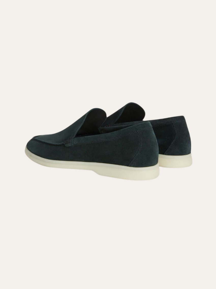 Mocassini Eleganti Verde Scuro in Suede per Comfort Chic