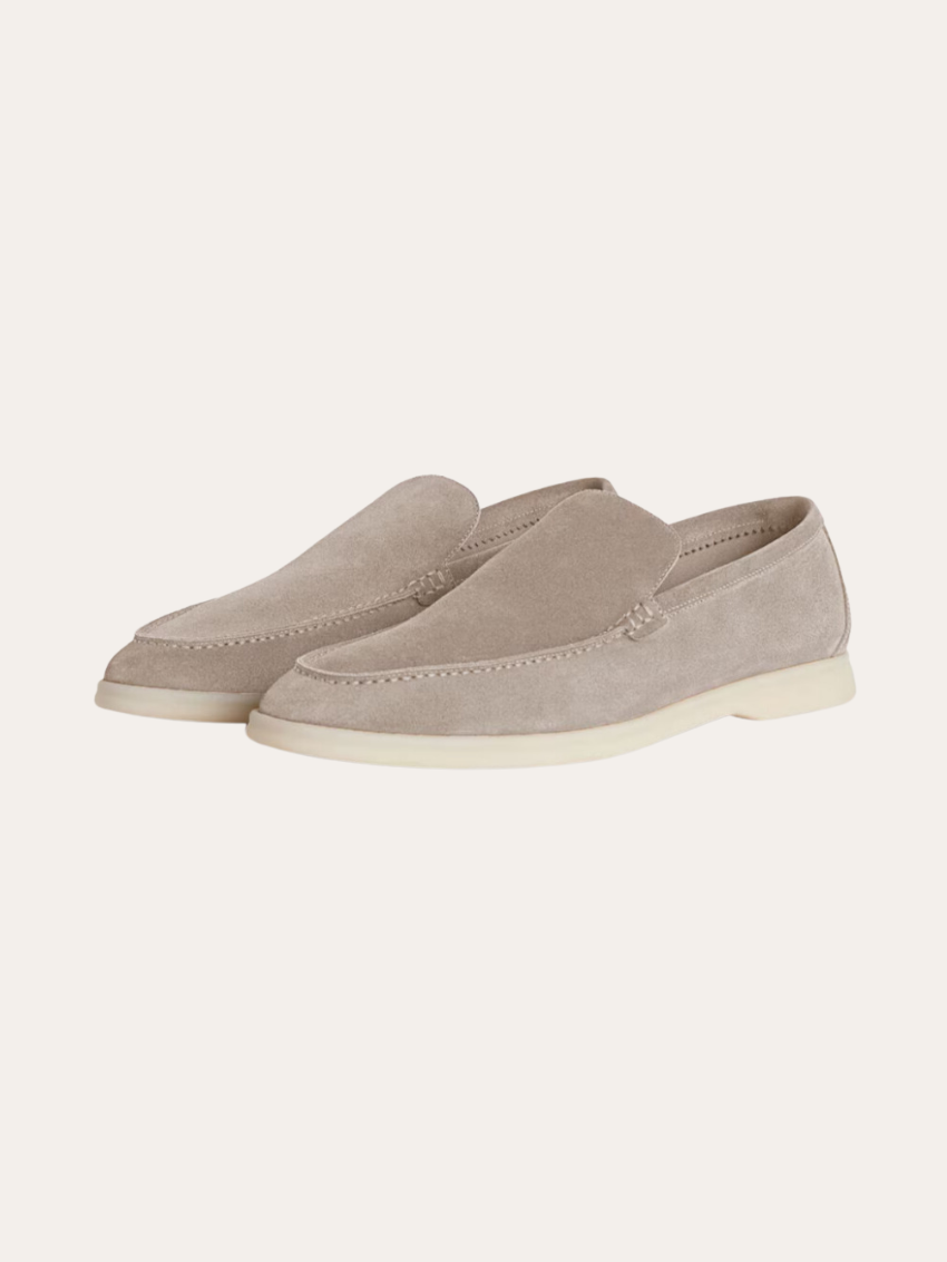Mocassini Beige in Suede Eleganti Scarpe Comode e Stilose