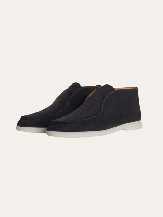 Mocassini Camoscio Blu Navy Eleganti Comodi Uomo Donna