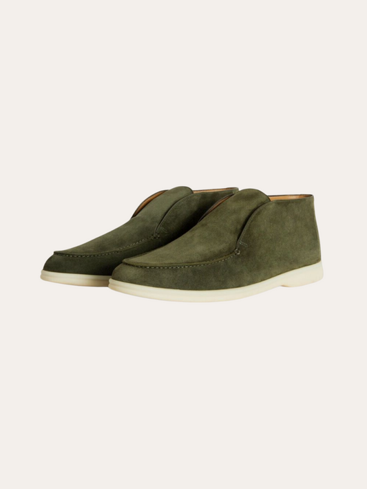 Mocassini Camoscio Verde Scuro Eleganti e Confortevoli